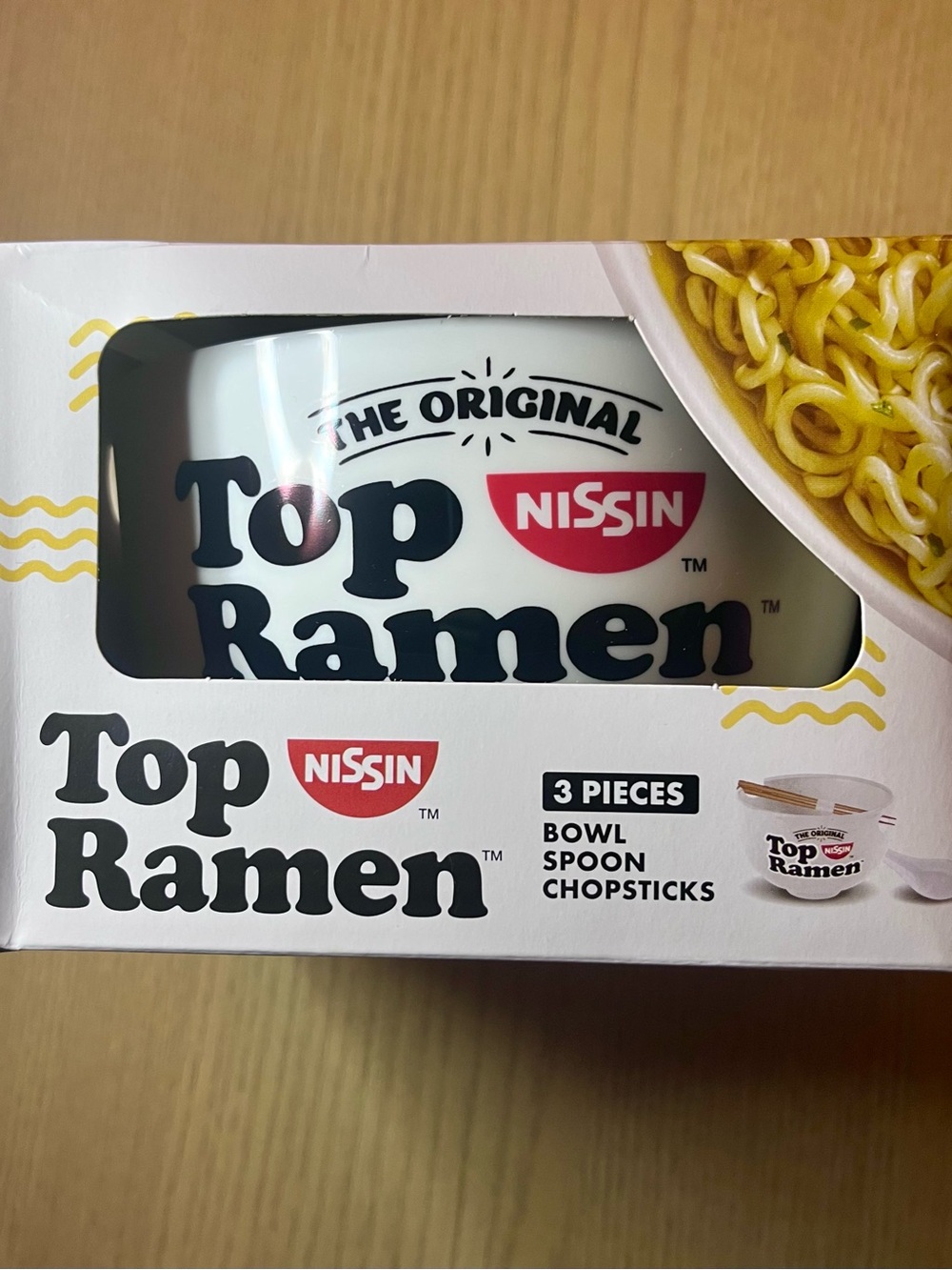 Nissin Top Ramen Novelty Bowl Set - Bowl, Spoon, Chopsticks